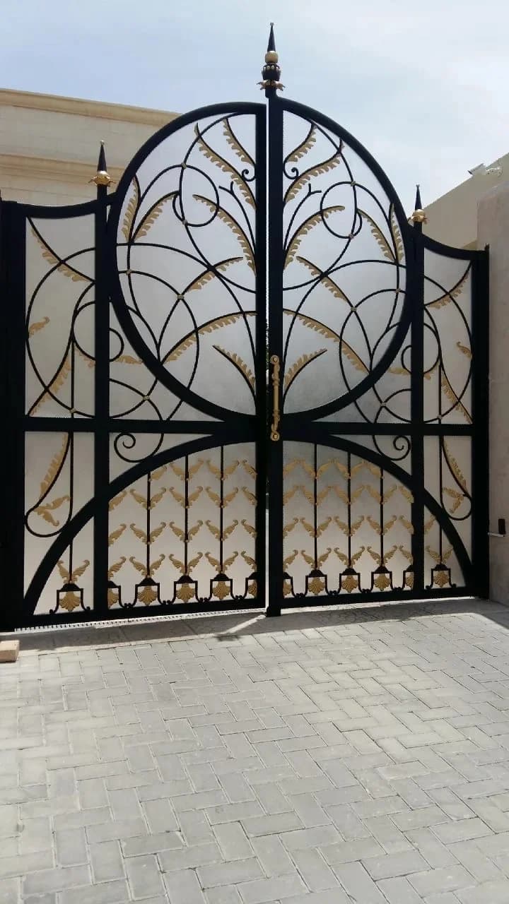 Ornate laser-cut steel garage gate